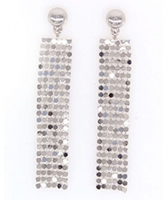 LONG BLOCK DROP EARRING EC300053 SILVER